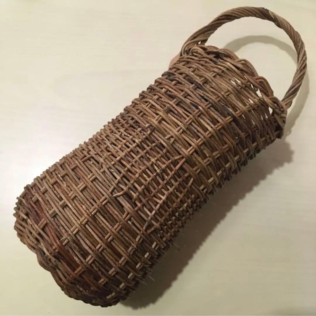 あけび　籠　美品　バスケット　縦型　インテリア　かご