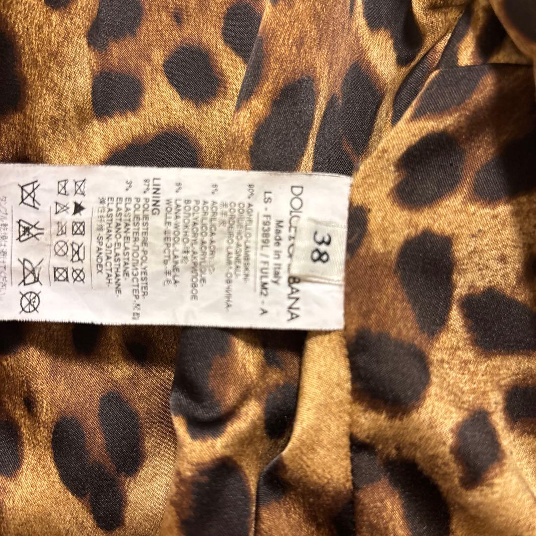 激レア⭐️dolce&gabbana ラムレザー シングルライダース　レオパード