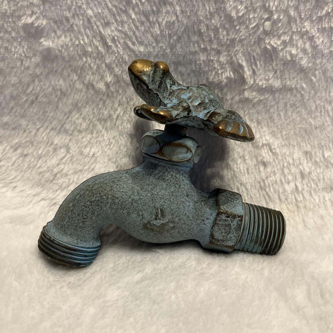 カエル　デザイン 蛇口 金属製　アンティーク　ヴィンテージ
