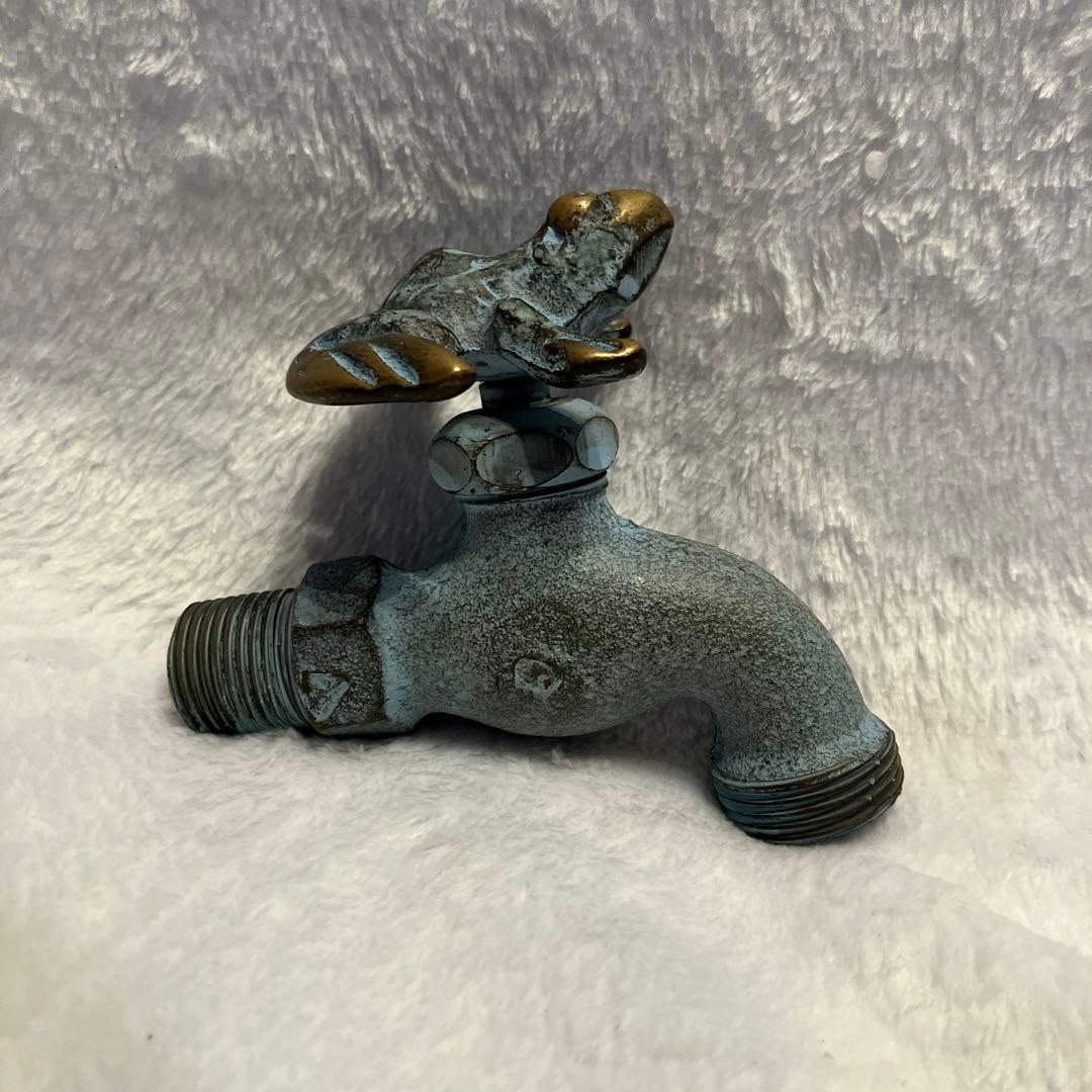 カエル　デザイン 蛇口 金属製　アンティーク　ヴィンテージ