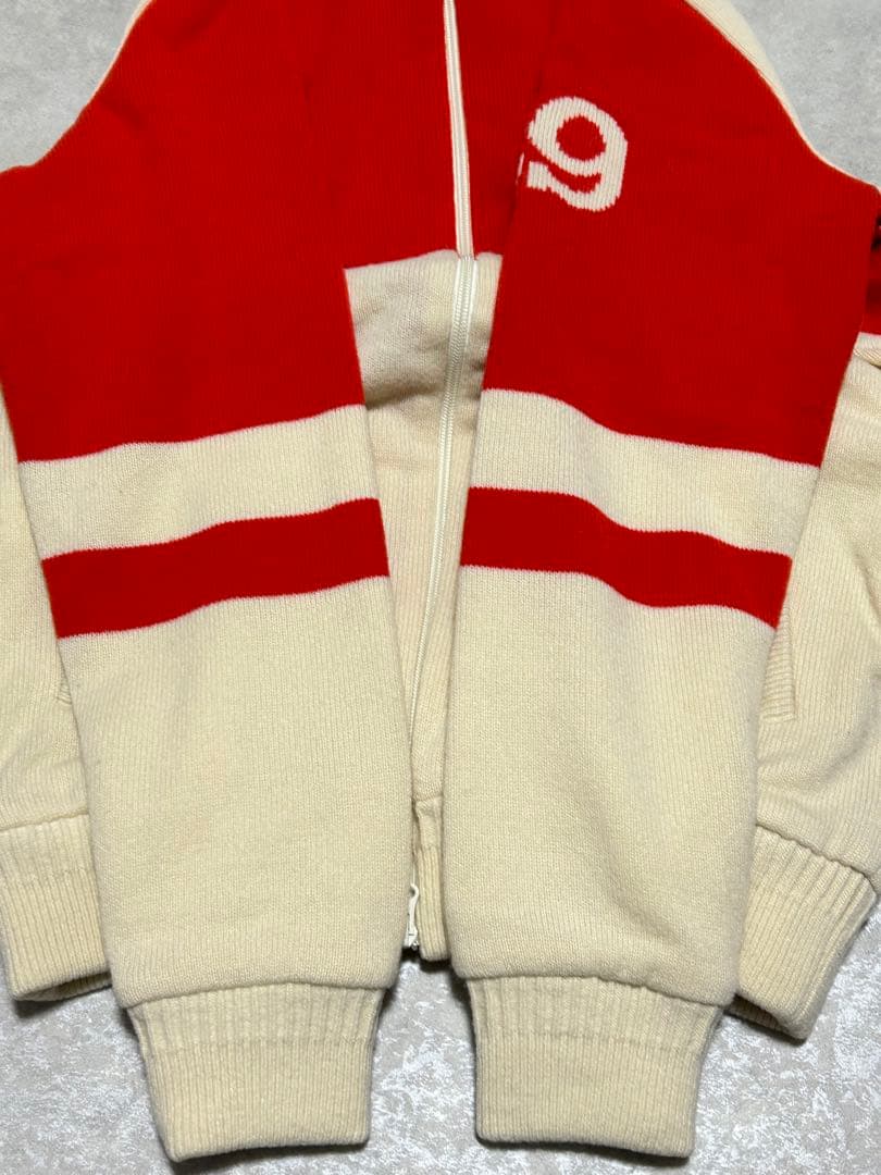 未使用級 パーリーゲイツ　ジップアップセーター ウール混 メンズ サイズ 5