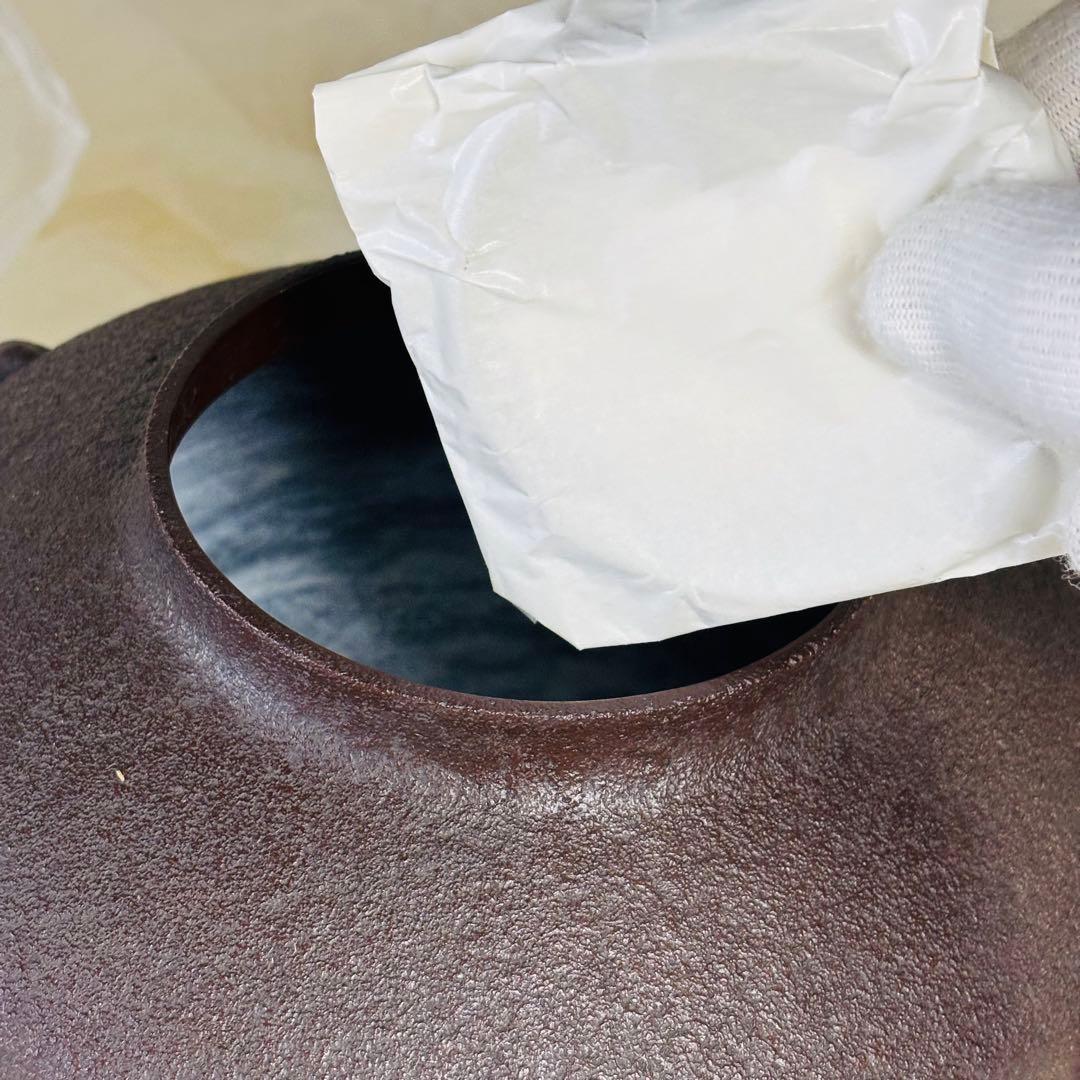 未使用品　釜師　佐藤清光　阿弥陀堂釜　茶道具　茶釜　昭和　名工　山形県