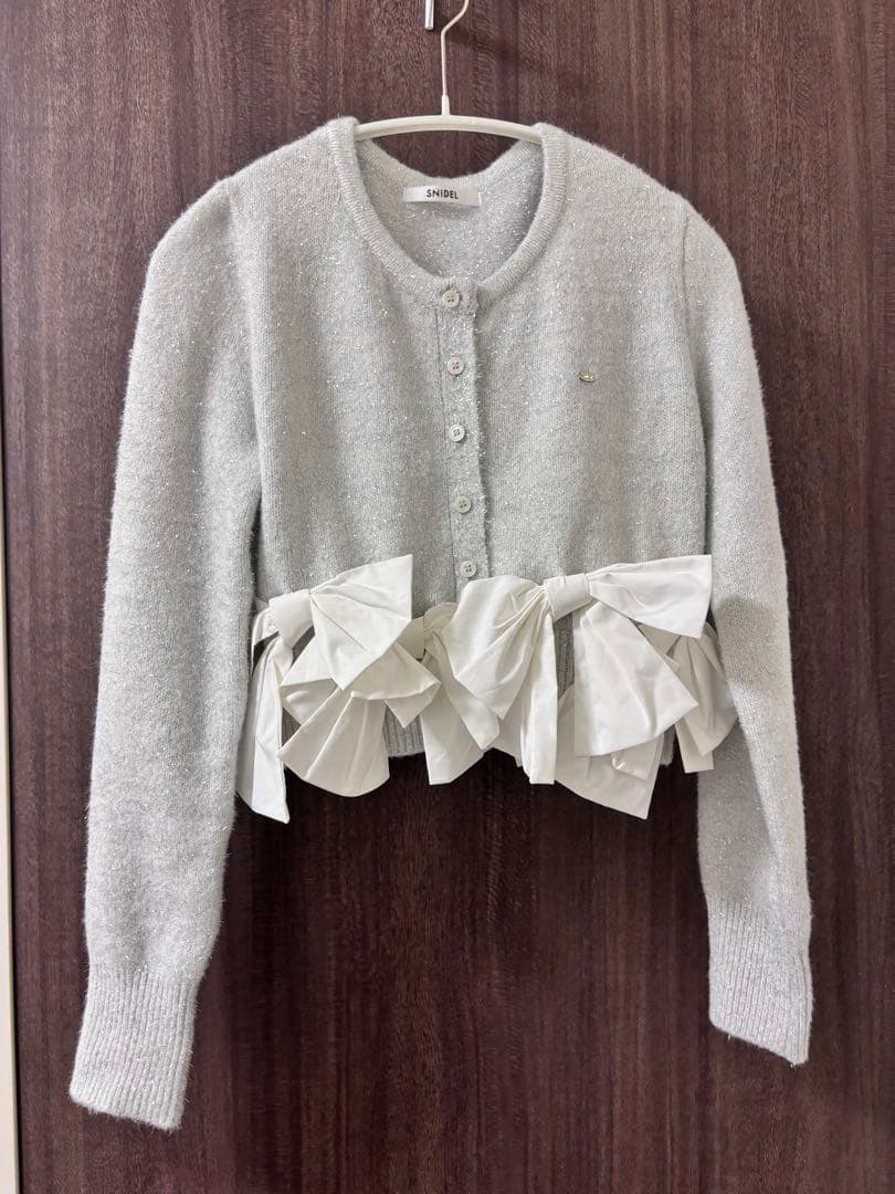 【早いもの勝ち】SNIDEL ／リボンモチーフカーディガン