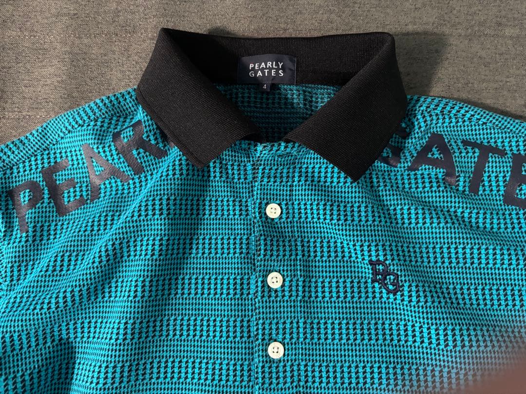 パーリーゲイツ PEARLY GATES ポロシャツ サイズ4 青 定価24千円