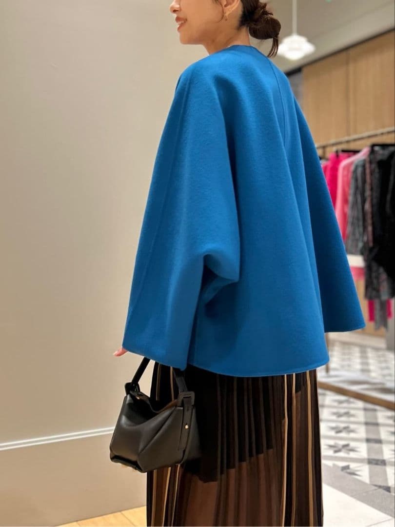 新品 24AW ウールダブルフェイス マントコート