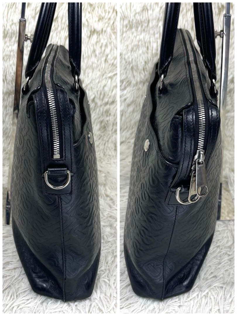 BURBERRY バーバリー　ビジネスバッグ　BTモノグラム　レザー　ブラック