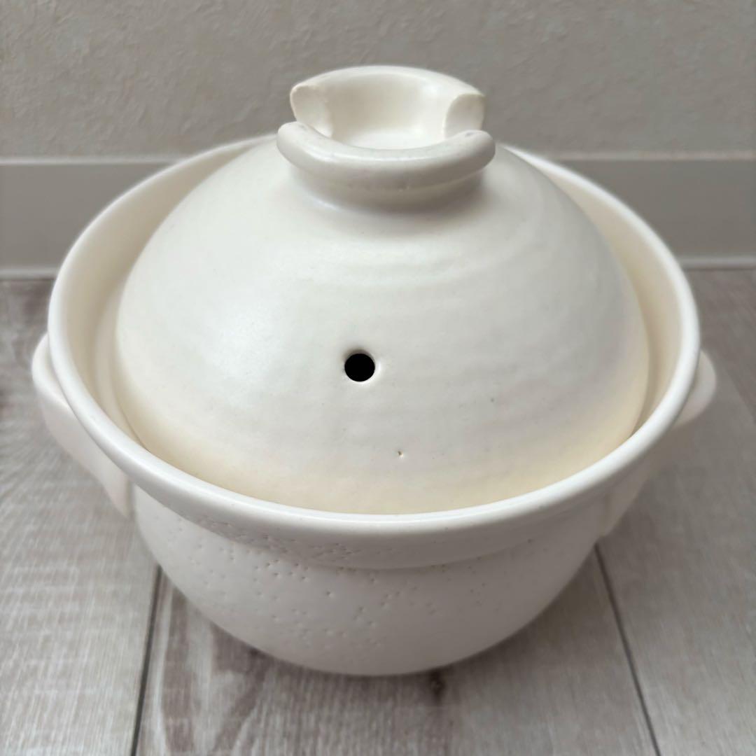 華月　土鍋　INAHO ご飯炊き　2合　白