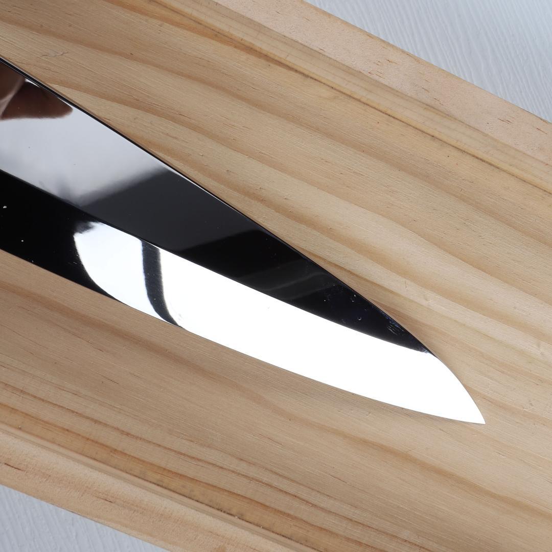 7492 身卸し・舟行 9寸 ウルトラ鏡面仕上げ 刺身包丁 黒檀黒水牛角八角柄