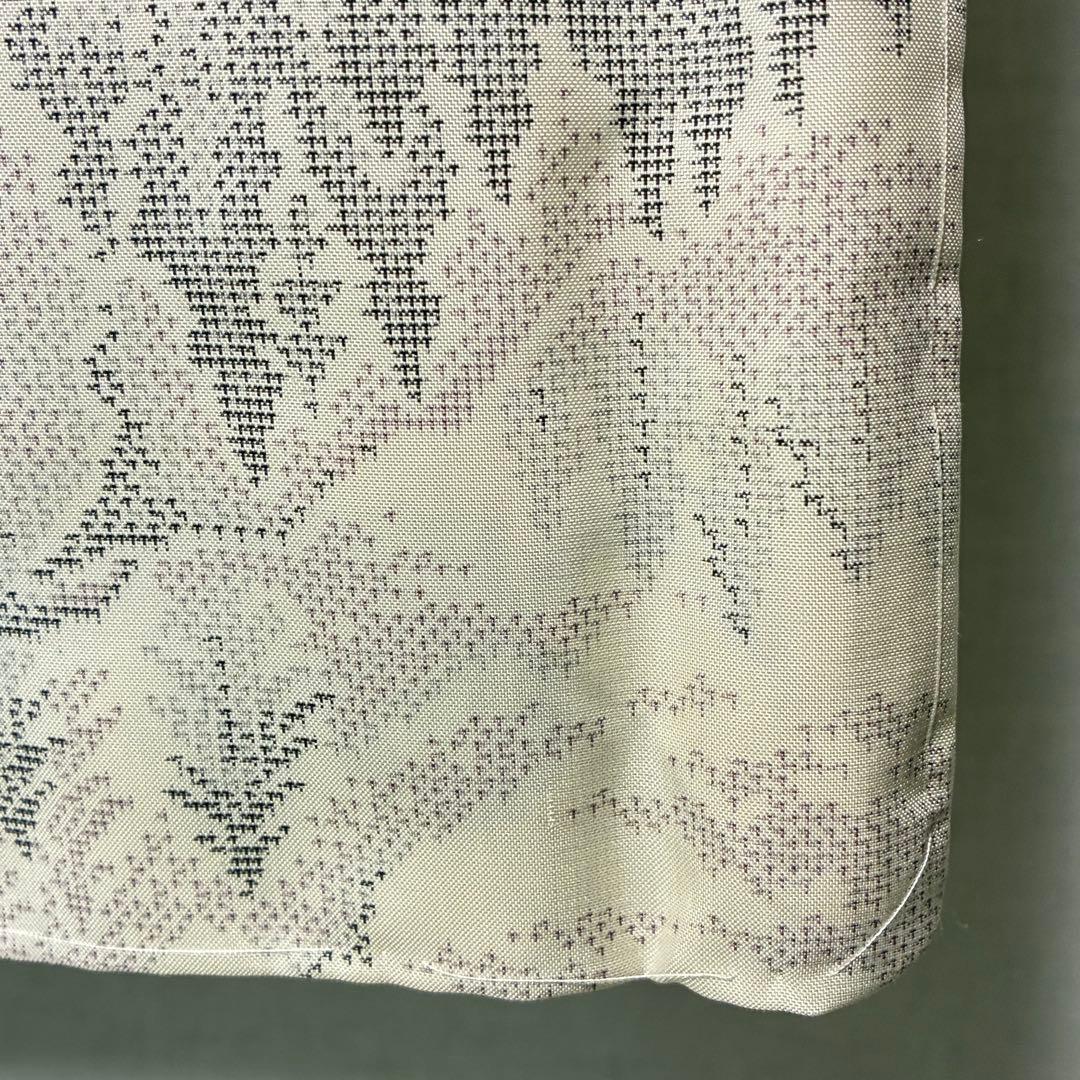 D91 本場白大島紬 風景 正絹 着物 袷 しつけ糸付き未使用極美品