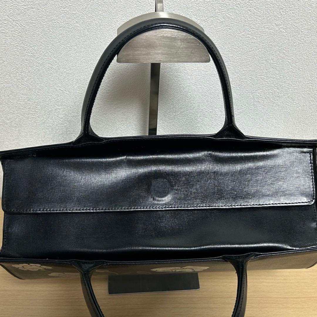 坂本これくしょん 蒔絵レザーバッグ ハンドバッグ 花柄刺繍 美品