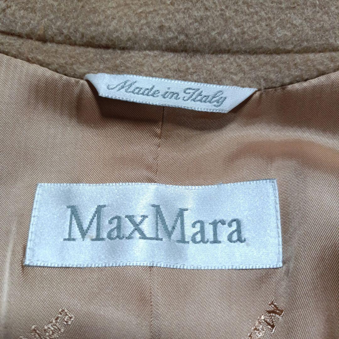 【美品】Max Mara　高級カシミヤ使用　白タグ　ウールコート　キャメル　40