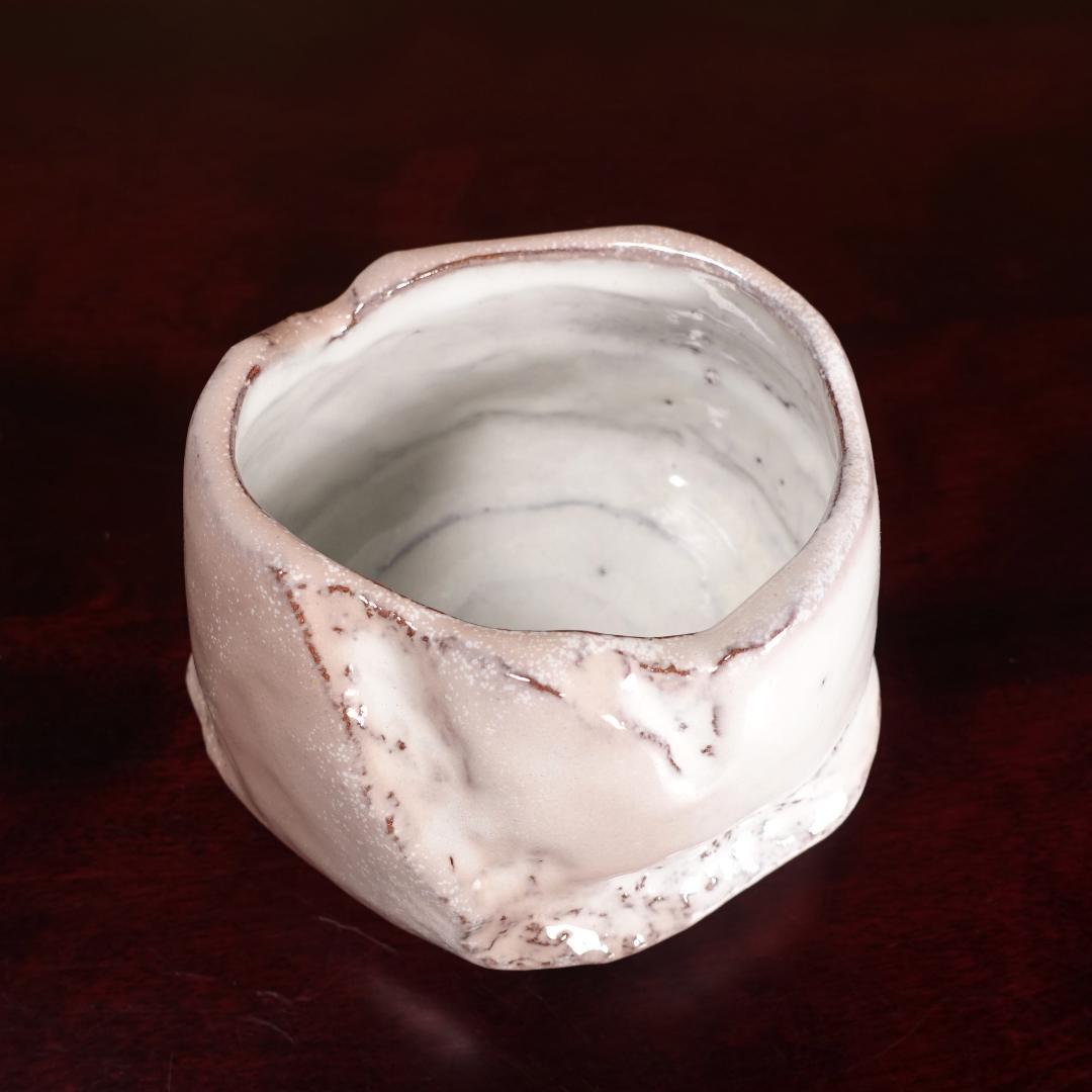 兼田昌尚 最上位の代表作 萩刳貫茶碗 共箱 茶道具