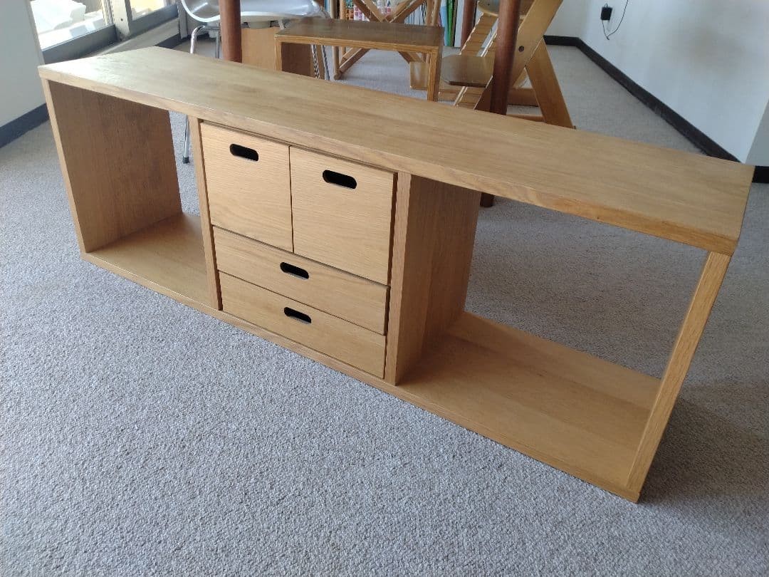 【美品】MUJI無印良品 スタッキングシェルフオーク材3段/チェストハーフ×2