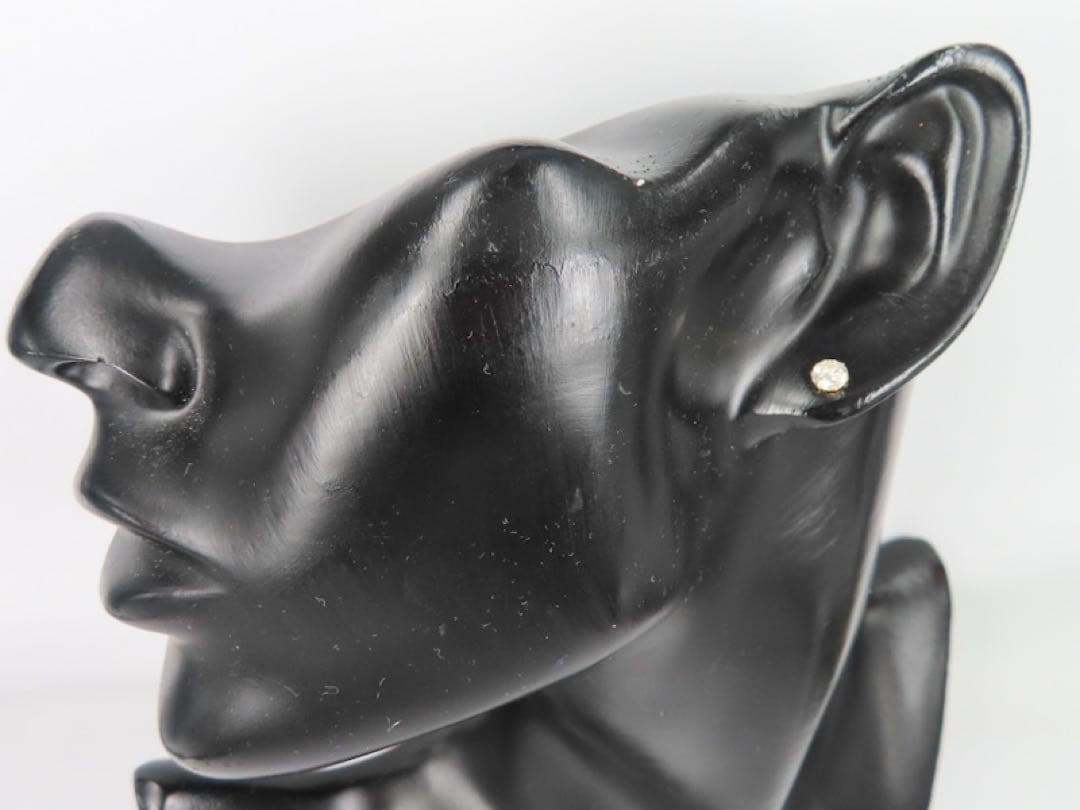 さ*0様 K18YG ダイヤモンド0.35ct 片耳ピアス　一粒ピアス　ブラウン