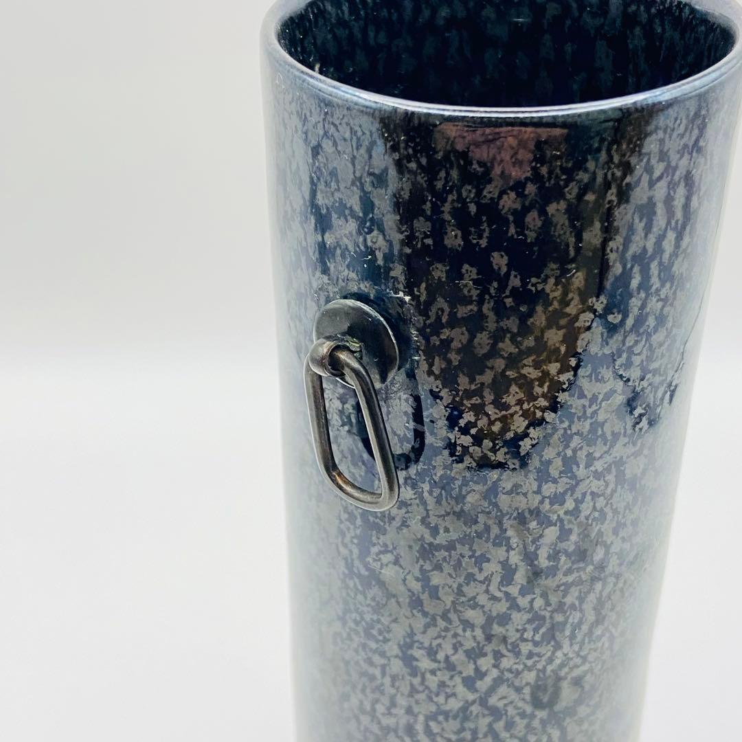 油滴花入 掛け置き兼用　鎌田幸二　共箱入　茶道具　京焼　花瓶　華道具