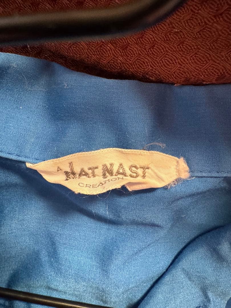 50s 60s Nat Nast ボウリングシャツ 青 Santa Fe