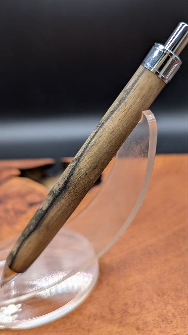 631特上　黒柿　孔雀杢　木軸シャーペン　ボールペン