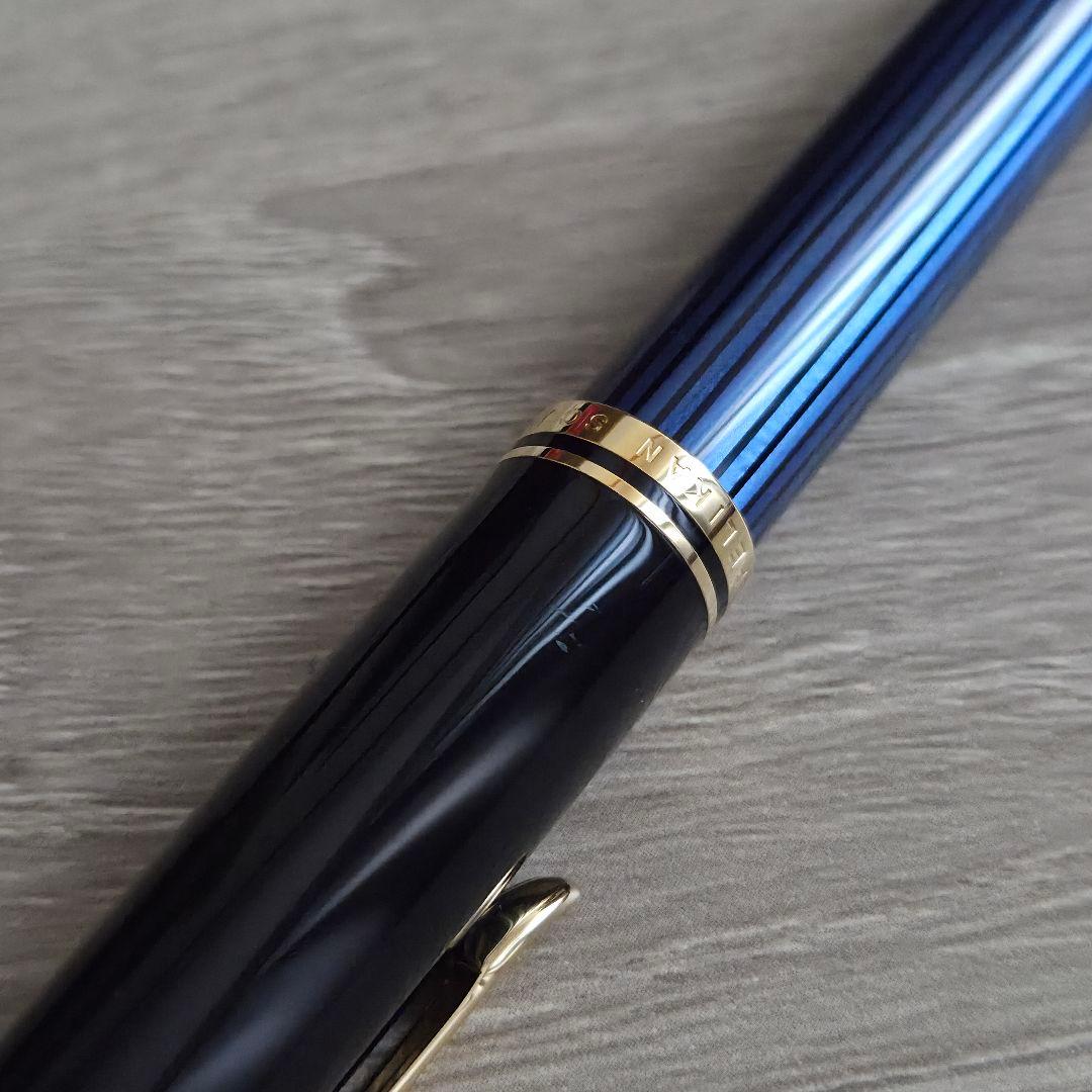 Pelikan スーベレーン M600 EF ブルーストライプ 万年筆 箱付き