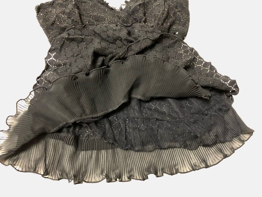 希少axes femmeレース付きフリル黒キャミソール　リズリサ姫系