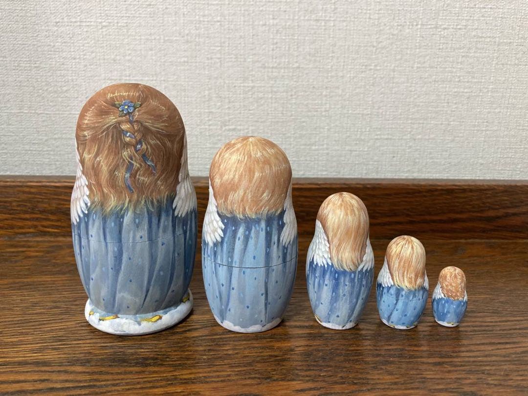 ロシア雑貨☆天使マトリョーシカ(5P)H10.5cmリダ工房