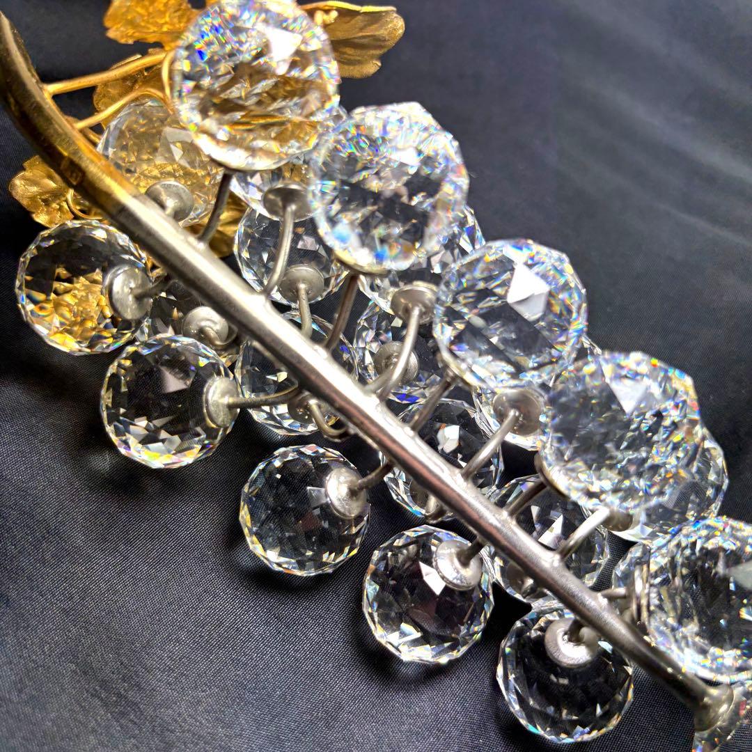 【希少】一房のブドウ▫️スワロフスキー 旧ロゴ刻印 ヴィンテージ 廃盤 16cm