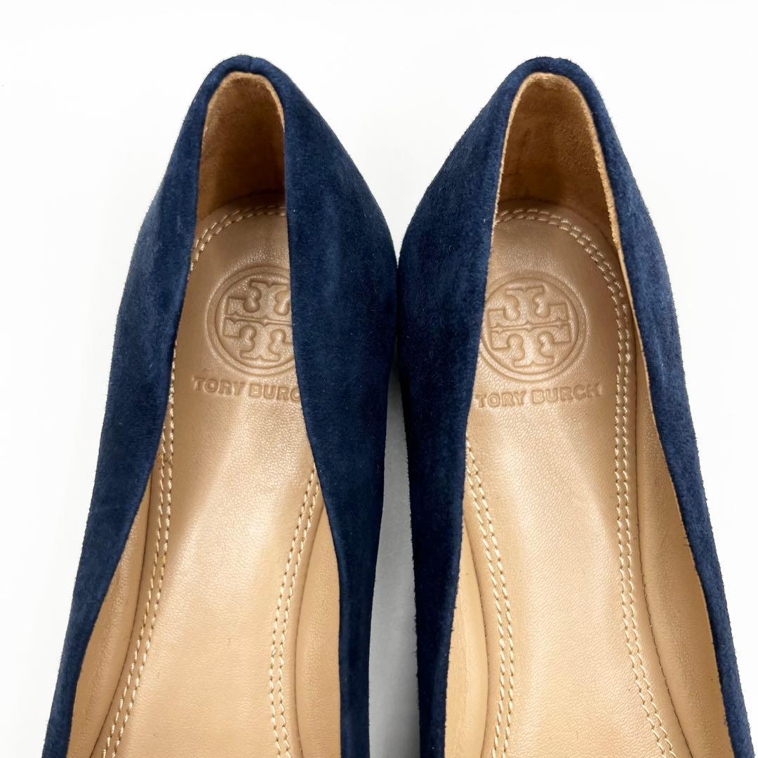 【極美品】TORY BURCH☆紺フラットパンプス☆24cm