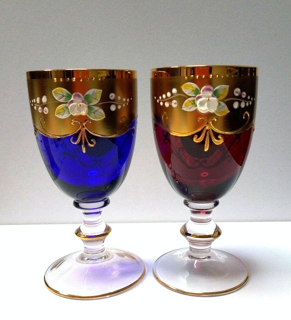 【 未使用・美品 】ラグーナムラノ ベネチアングラス 24金 金彩 ペアグラス