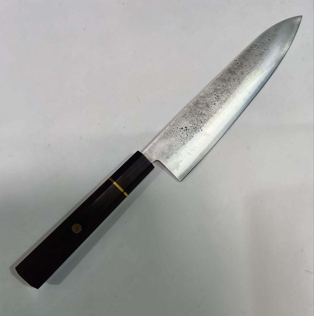 銀三 本鍛造 なしじ 和牛刀 包丁 21cm 牛刀 金巻黒檀八角柄