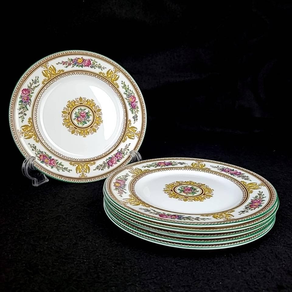 ＊未使用級＊ウェッジウッド　コロンビア エナメル　デザートプレート　6枚