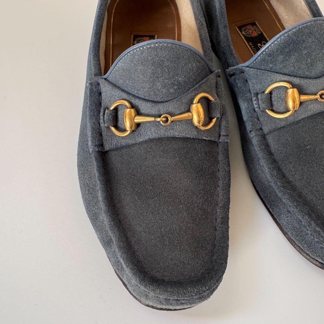 美品　GUCCI ホースビットローファー　スエード　モカシン　グレー　OLD
