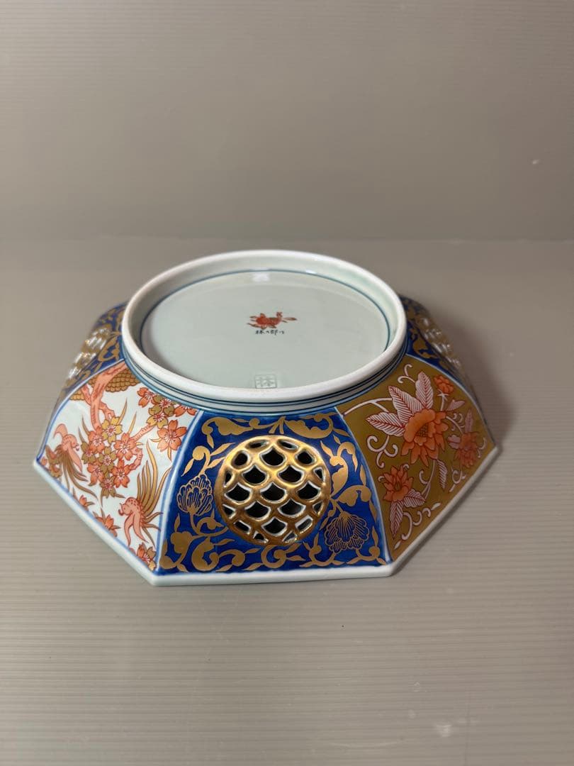 2818 林九郎作　伝統工芸　古伊万里　大鉢　23cm 未使用