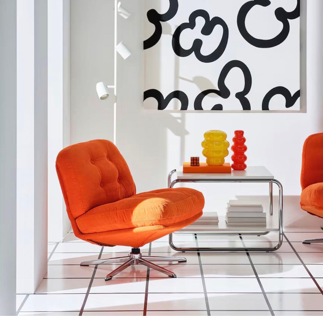 ☆新品♥︎未開封☆ IKEA ディヴリンゲ 回転パーソナルチェア 椅子 オレンジ