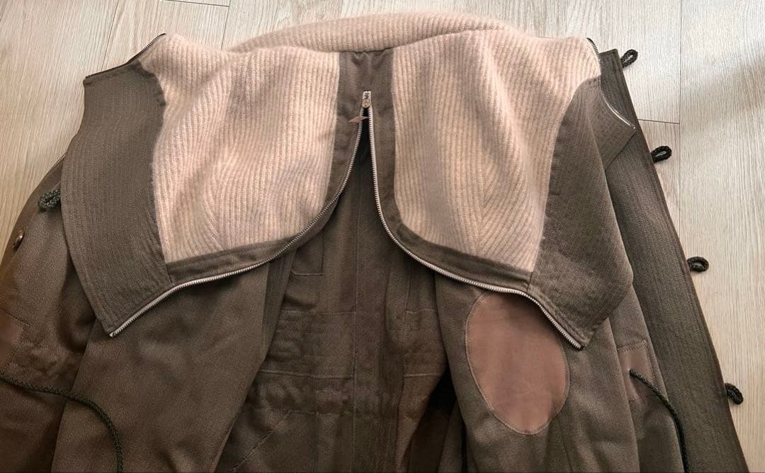 FAKE LONDON モッズコート ウール✖︎カシミア　レザー肘パッチ