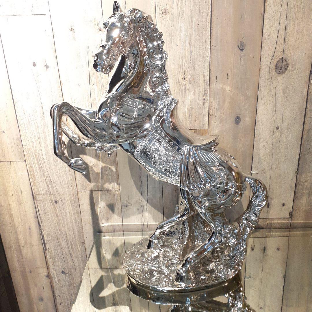 輸入雑貨　イタリアンクラッシック　『シルバーホース』　オーナメント　エレガント