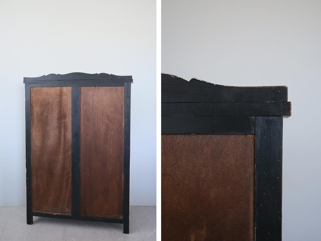 フランスアンティーク木製ブックシェルフ/本棚/飾り棚/食器棚/白色(90-201