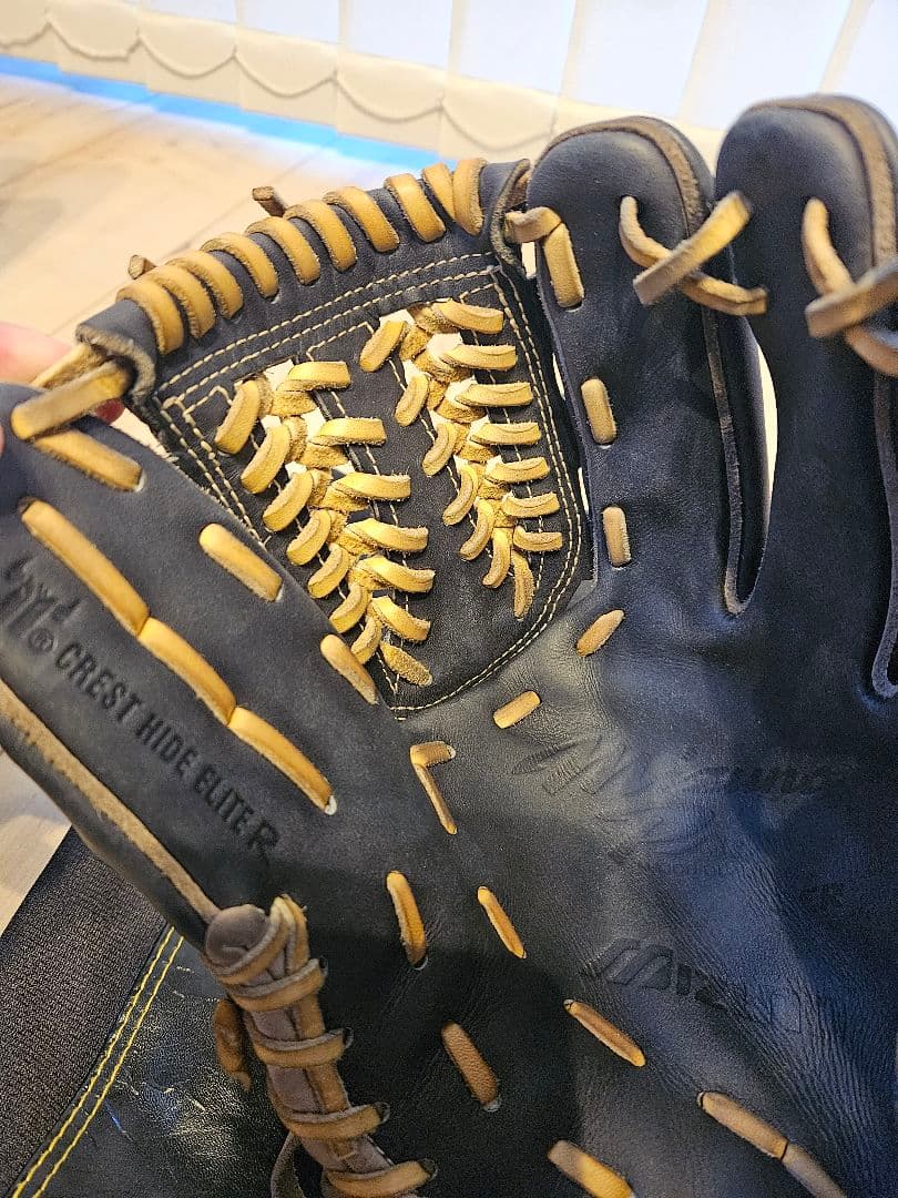 ミズノプロオーダー　軟式内野手　 ネイビー 収納袋付き　サイズ9