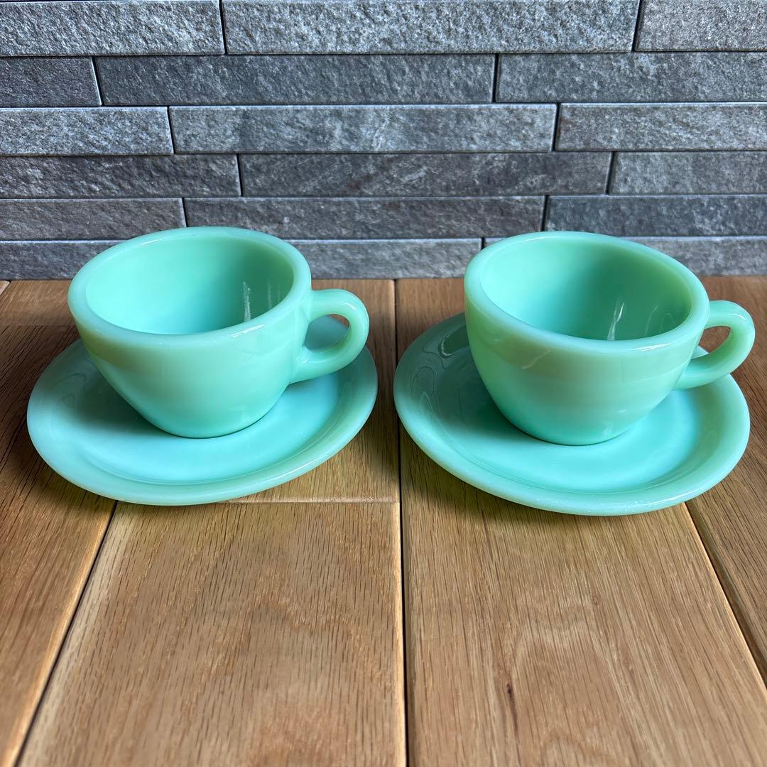 BUCO様ファイヤーキングパイ&サラダプレート2セット＋カップ＆ソーサー2セット