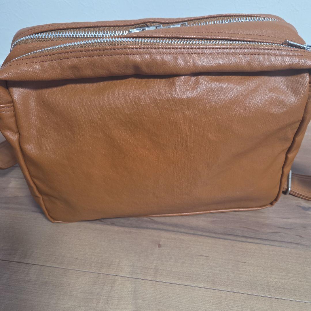 PORTERブラウンレザーショルダーバッグ