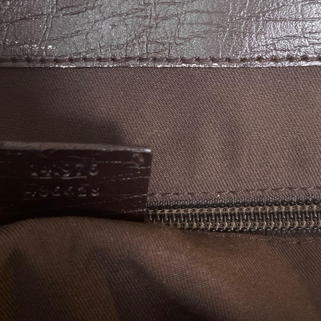 GUCCI グッチ PVC トートバッグ GG柄 レザー ブラウン ハンドバック