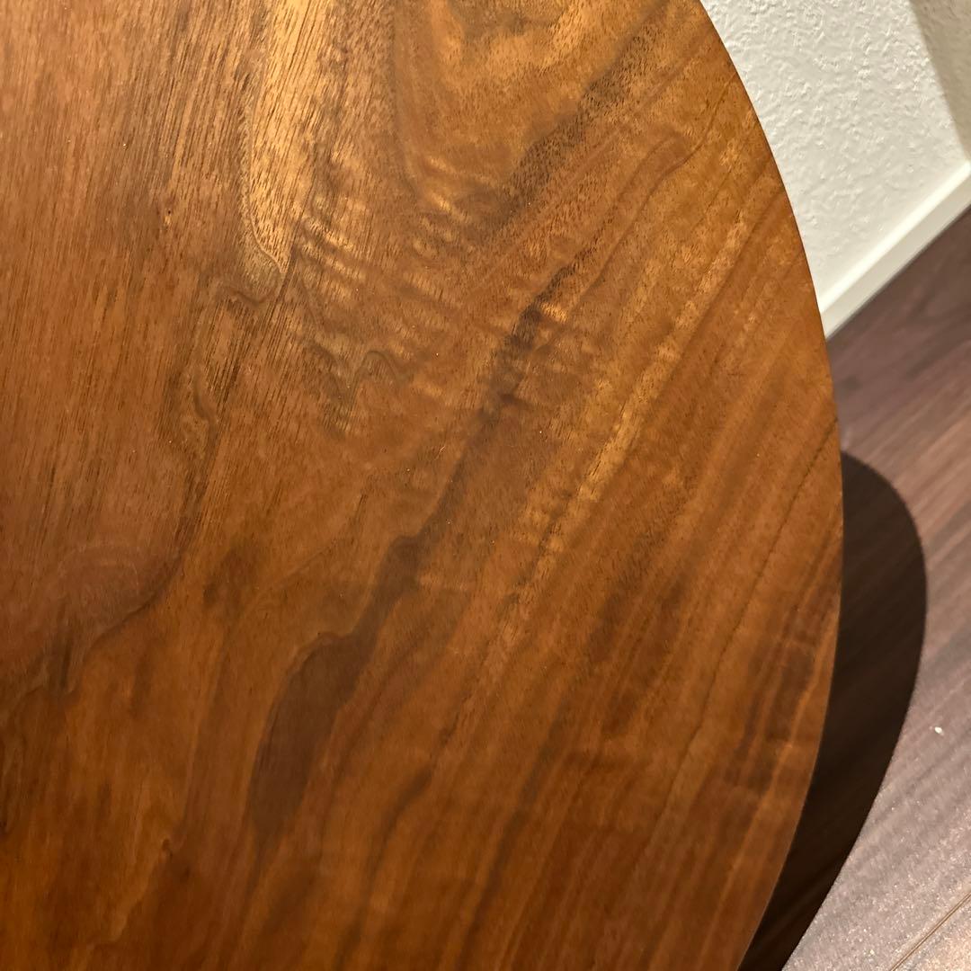 【値下げ】直径70cm　ウォールナット　円形　丸　一枚板　無垢　天板テーブル座卓
