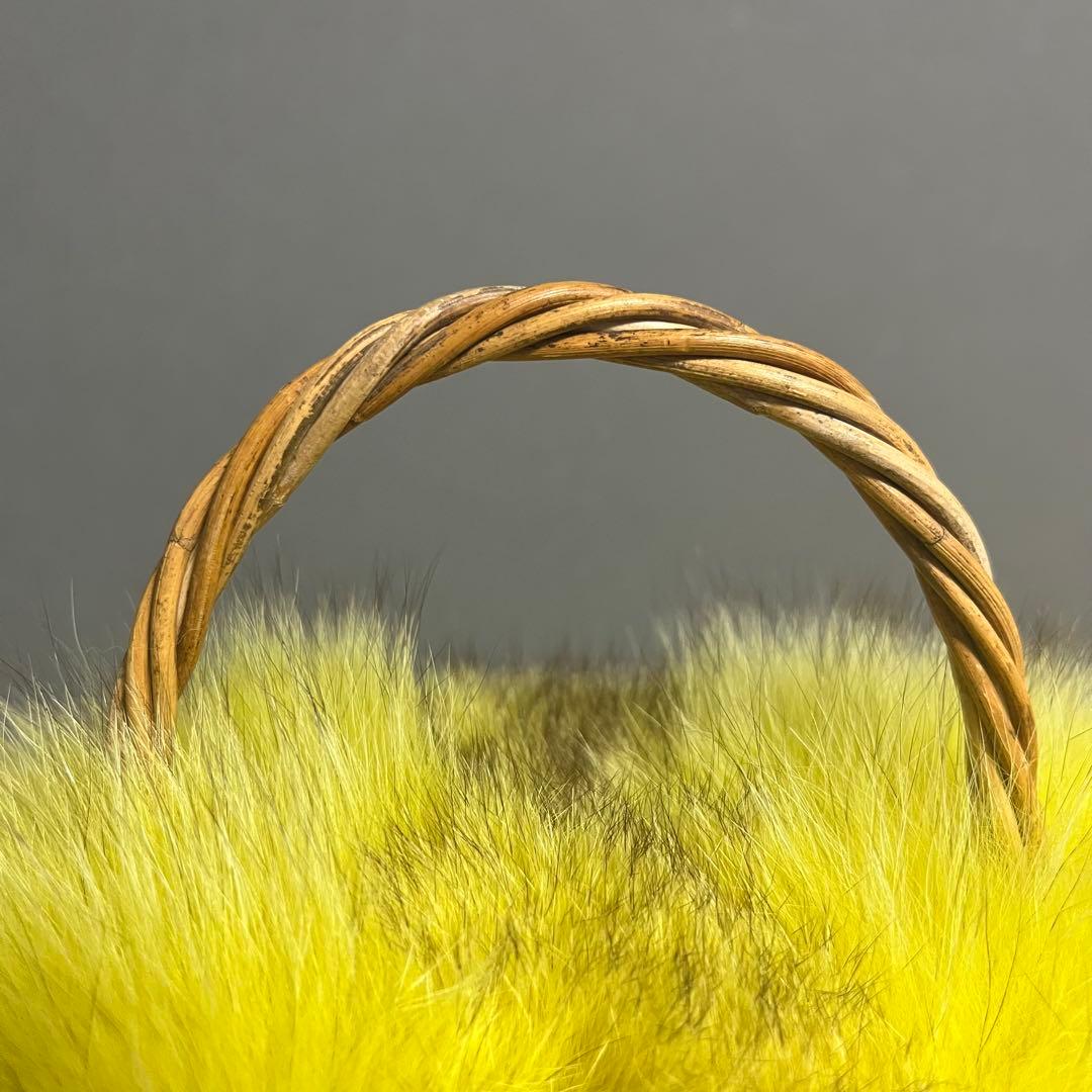 【美品】MANIMARIS マニマリス フォックスファーバスケット かごバッグ