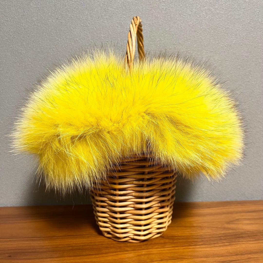 【美品】MANIMARIS マニマリス フォックスファーバスケット かごバッグ