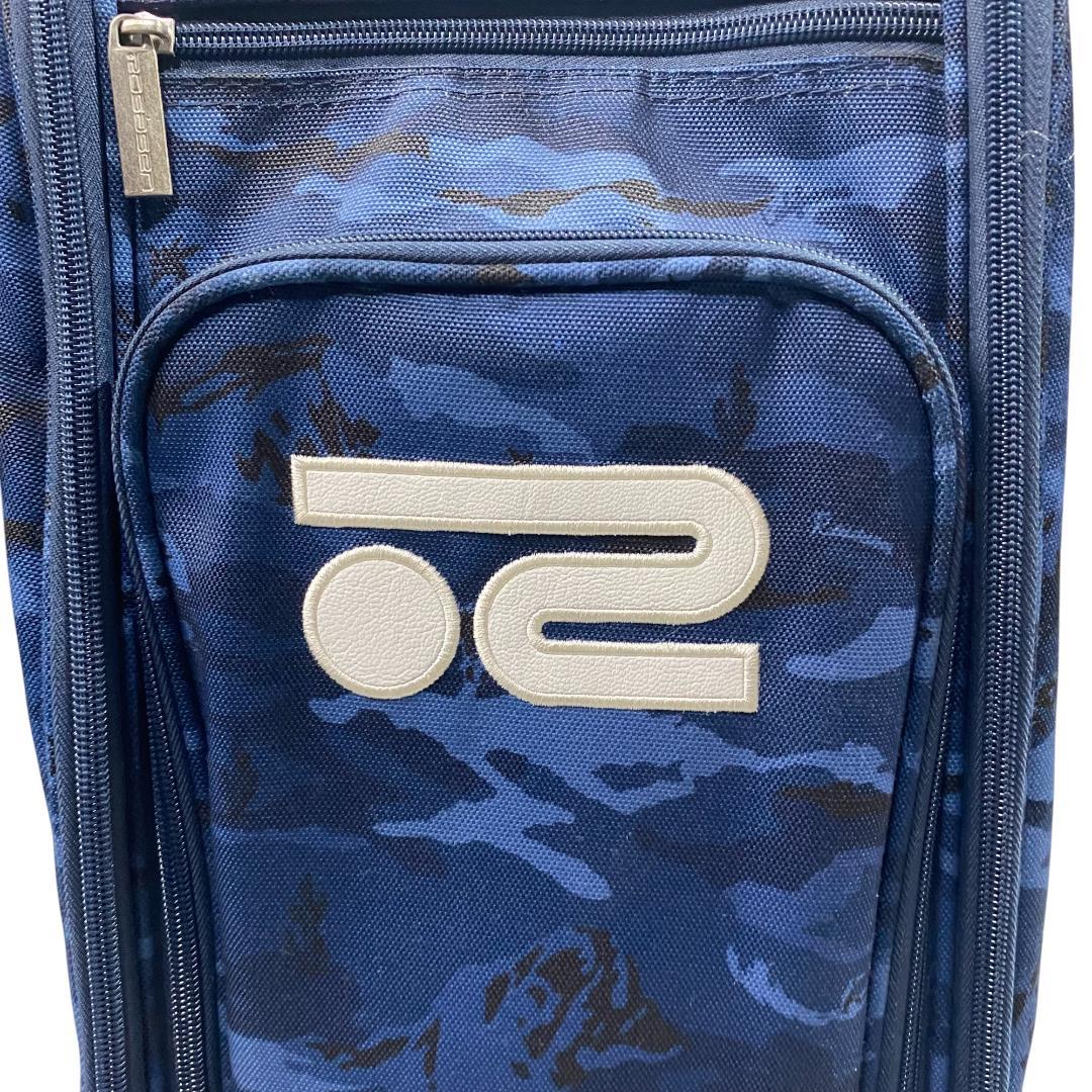 Rosasen ロサーセン キャディバッグ ネイビー 総柄 ゴルフ 9型 5分割