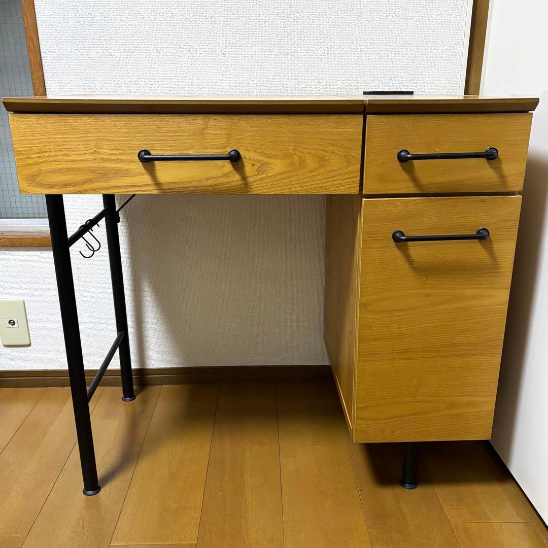 【送料込】lowyaロウヤ　ドレッサーデスク コンセント（ハニー)