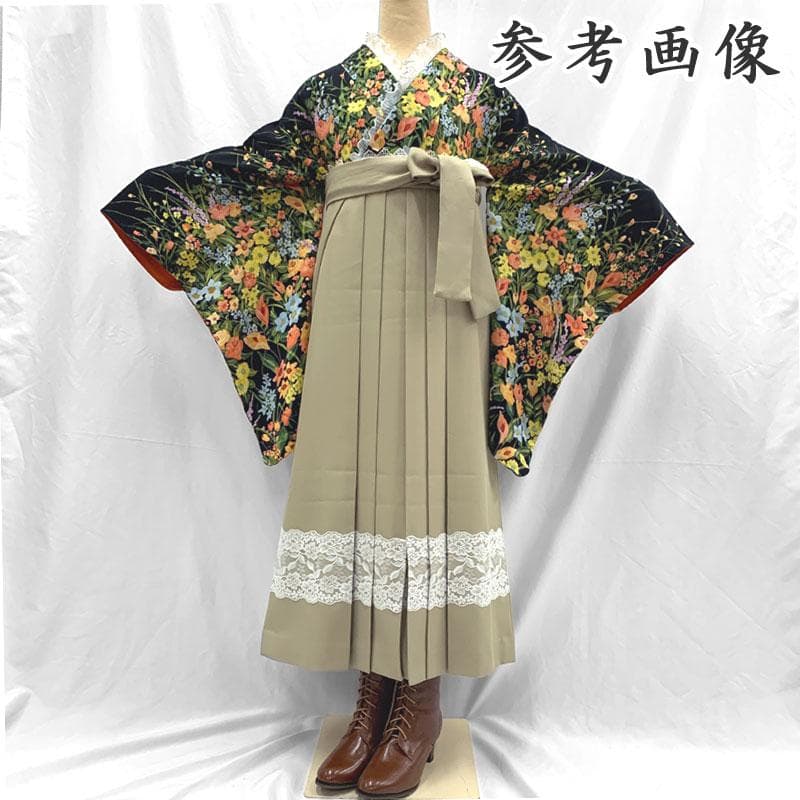 507mk62〇一方付け 付下げ小紋 鮮やかな花文 ややふくよかサイズ〇美品