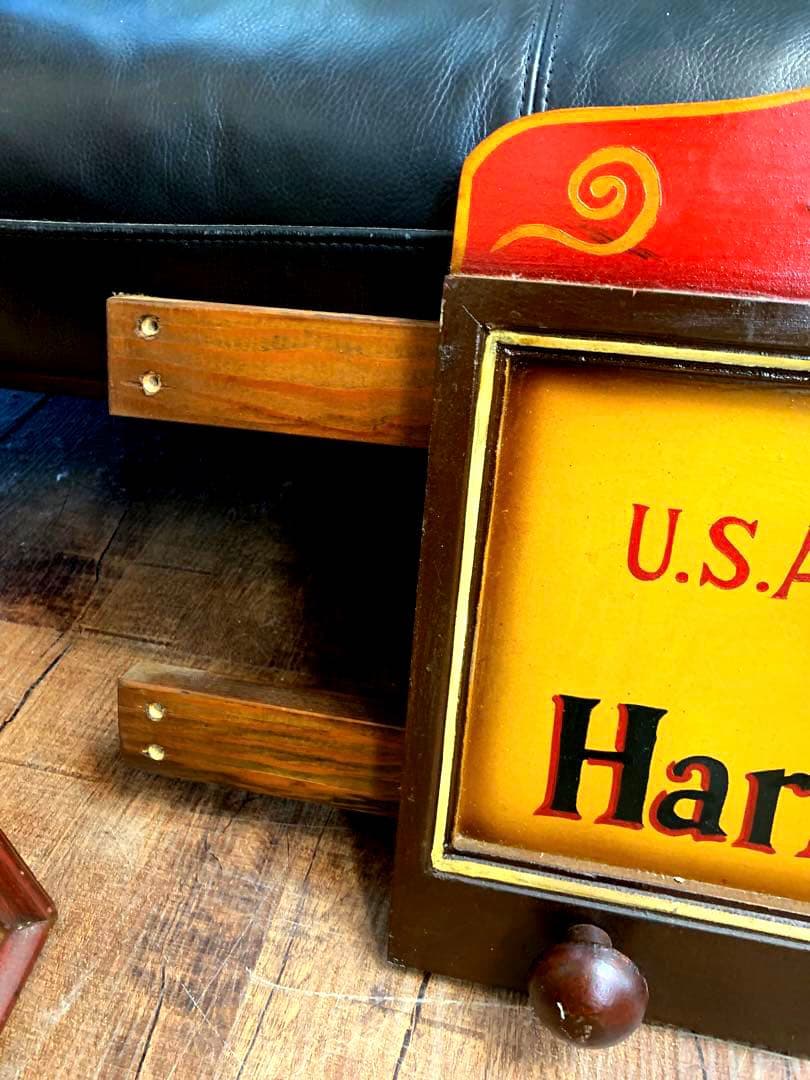 ヴィンテージ　Harley-Davidson木製ラック