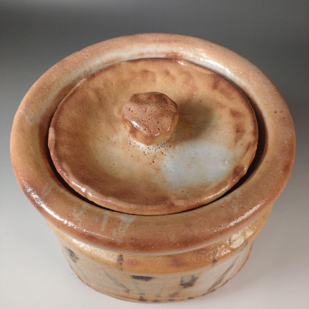 ア208 『菊泉窯　田中源也　作』『志野　水指　共箱』茶道具