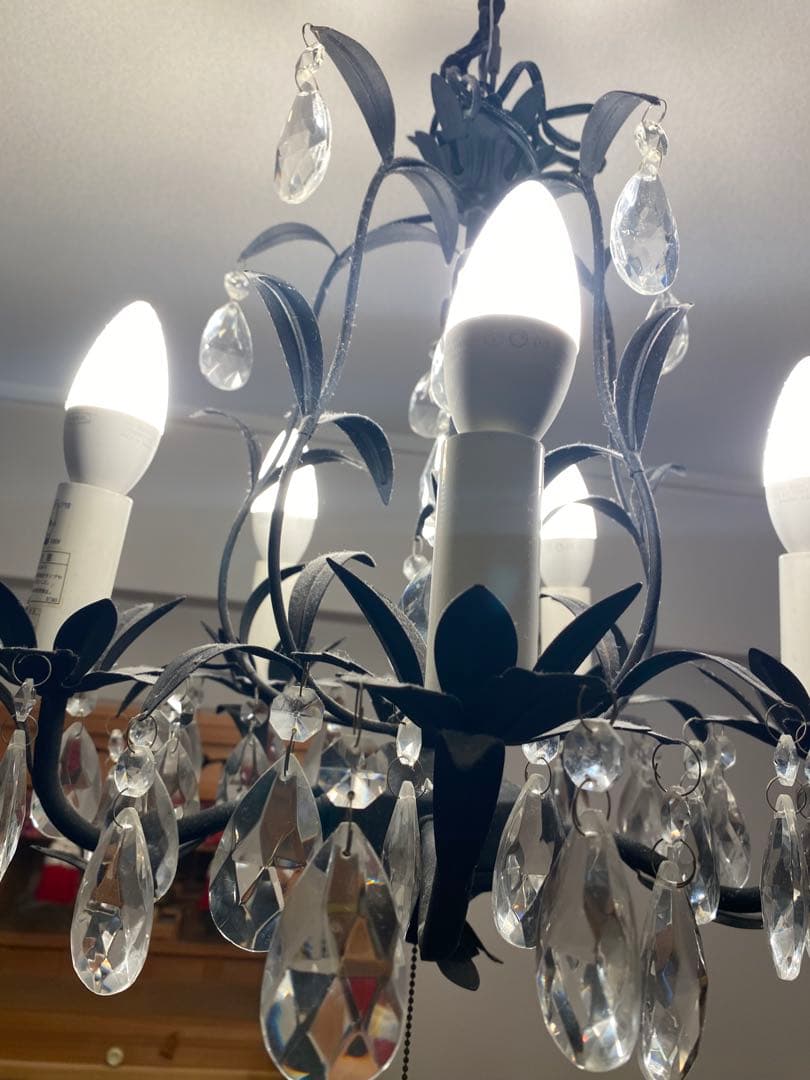 ブラック シャンデリア 5灯式