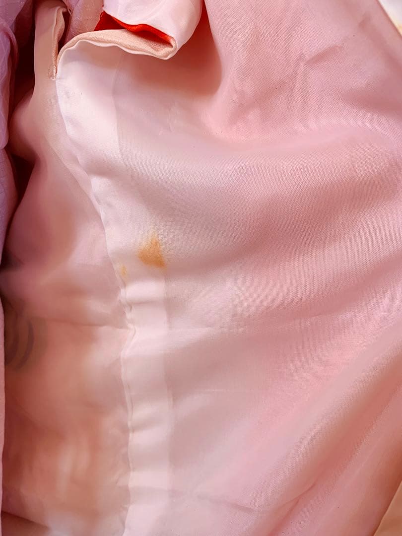 七五三　3歳から5歳の女の子のお支度　正絹手縫い　朱色と藍色のコントラスト