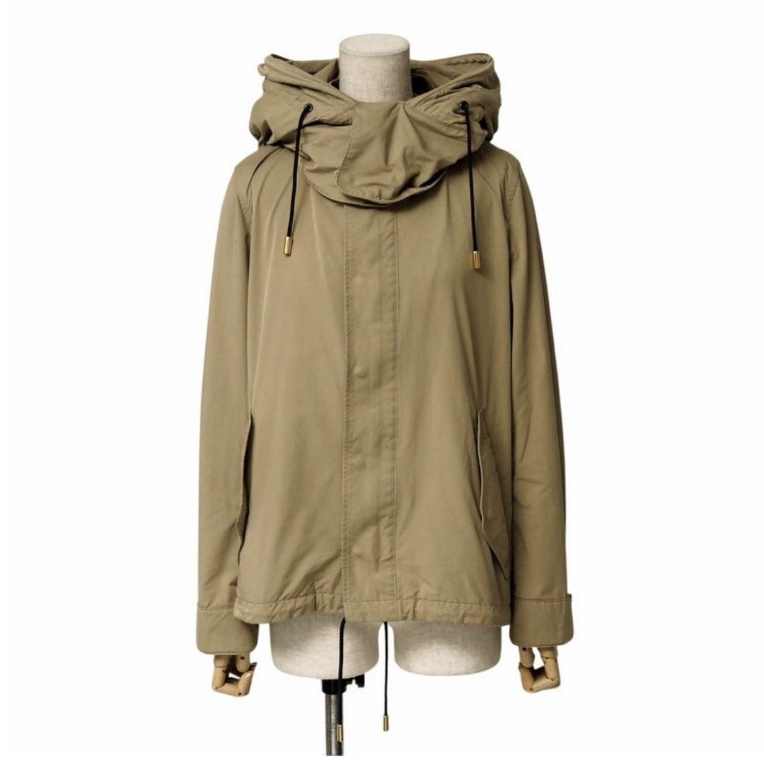 ▪️ザ・リラクス ショートモッズコート 長袖 フード カーキ系 サイズ38